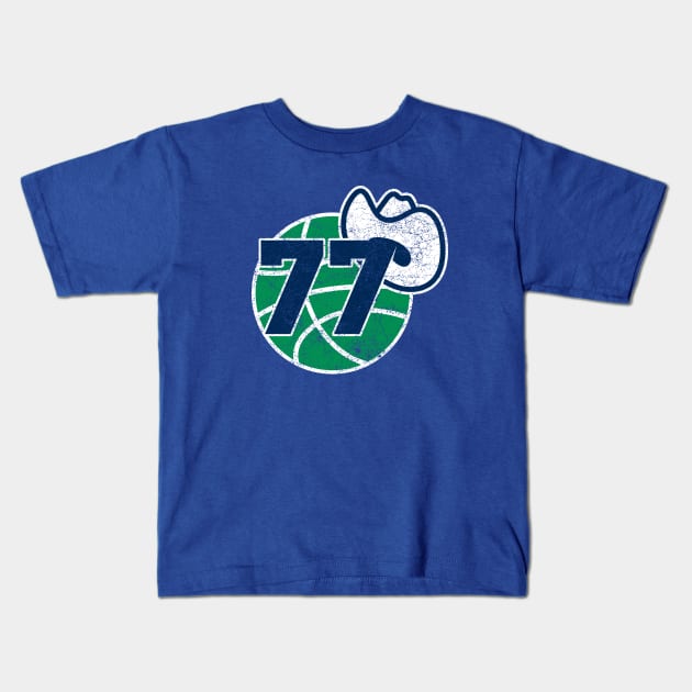 Luka Doncic Retro Dallas logo Kids T-Shirt by epicfandom0